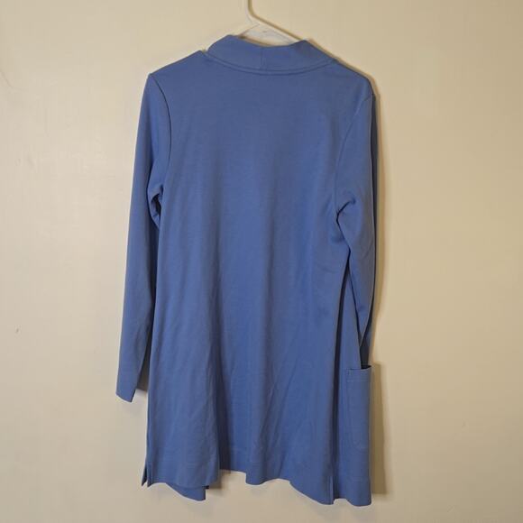 IsaacMizrahiLive Blue long open front sweater size large - Picture 4 of 4